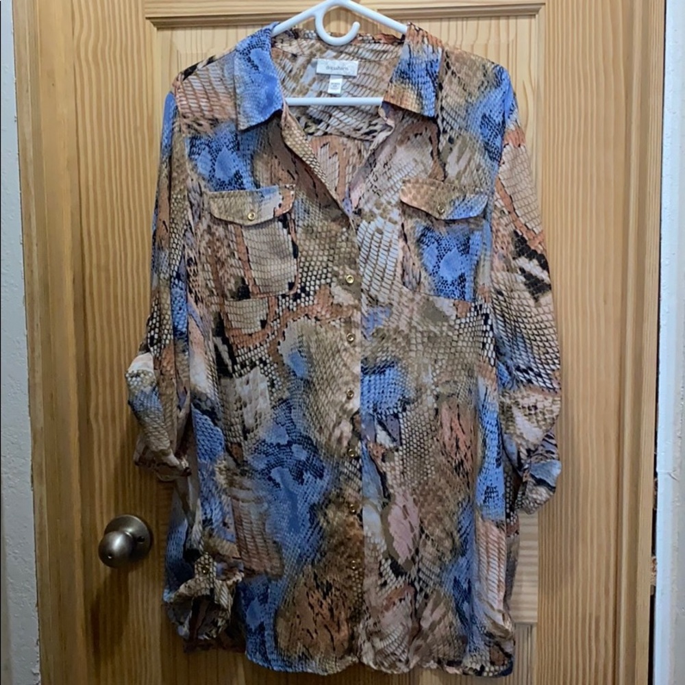 Dressbarn Snakeskin Print Top